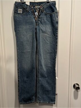 NWT Cinch Blue Denim Jeans with Gold Stitching